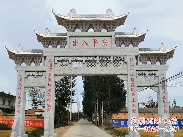 广州用高质量石雕打造精美牌楼雕塑