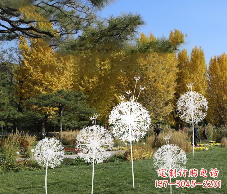 广州中领雕塑:精美不锈钢蒲公英雕塑