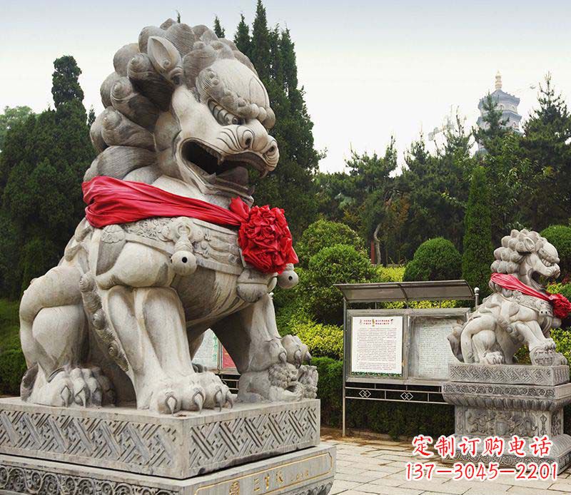 广州艺术精美大理石狮子雕塑