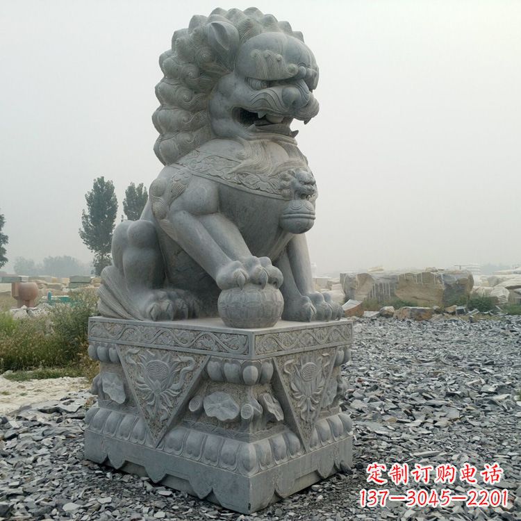广州青石北京狮子雕塑,雕刻传承千古之魅力