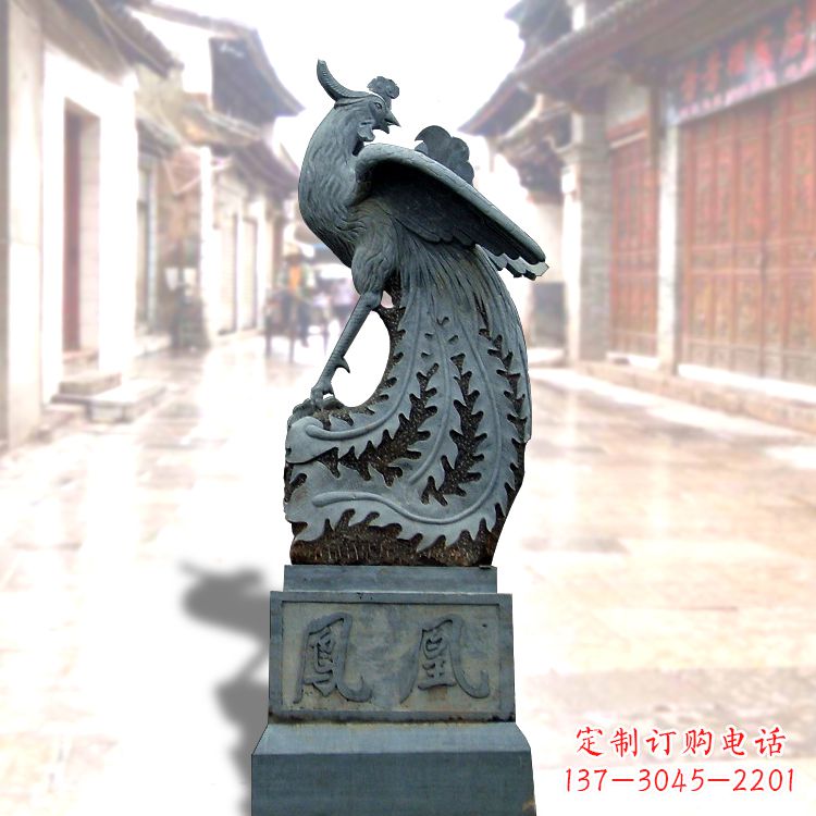 广州青石仿古凤凰雕塑