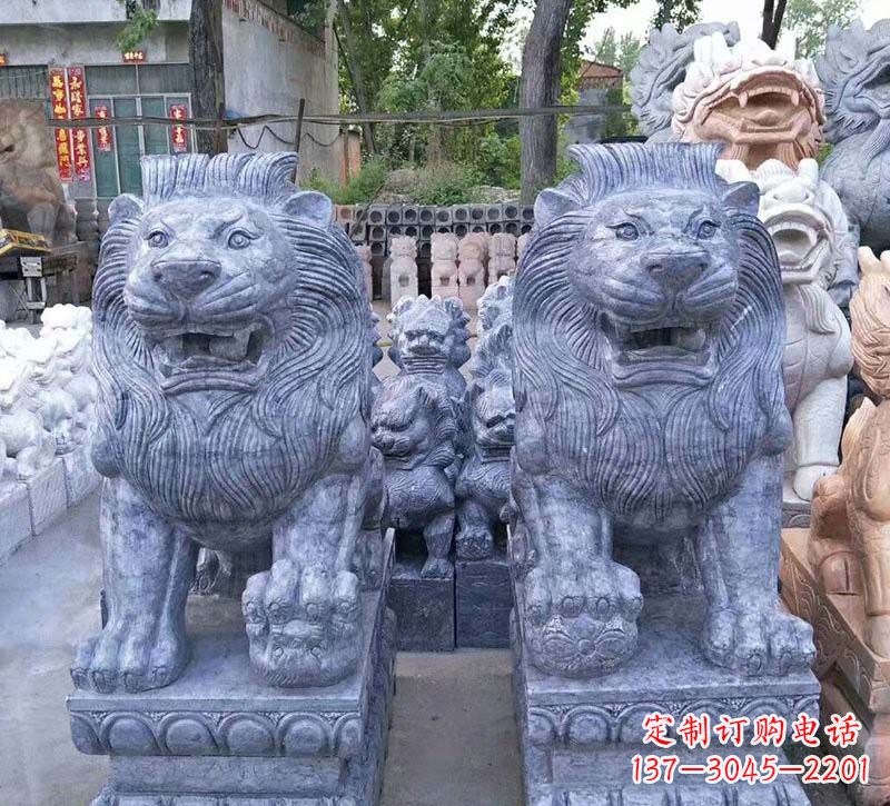 广州青石仿古西洋狮子石雕,典雅大气