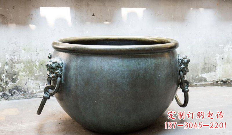 广州精美青铜水缸雕塑,赏心悦目