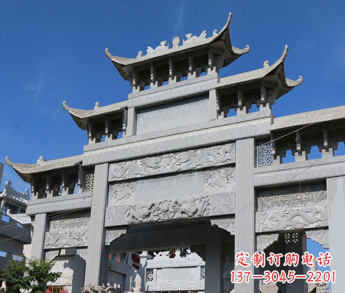 广州三门道路牌坊石雕 (2)