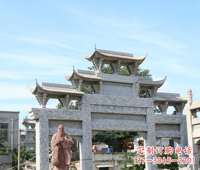 广州三门道路牌坊石雕 (3)