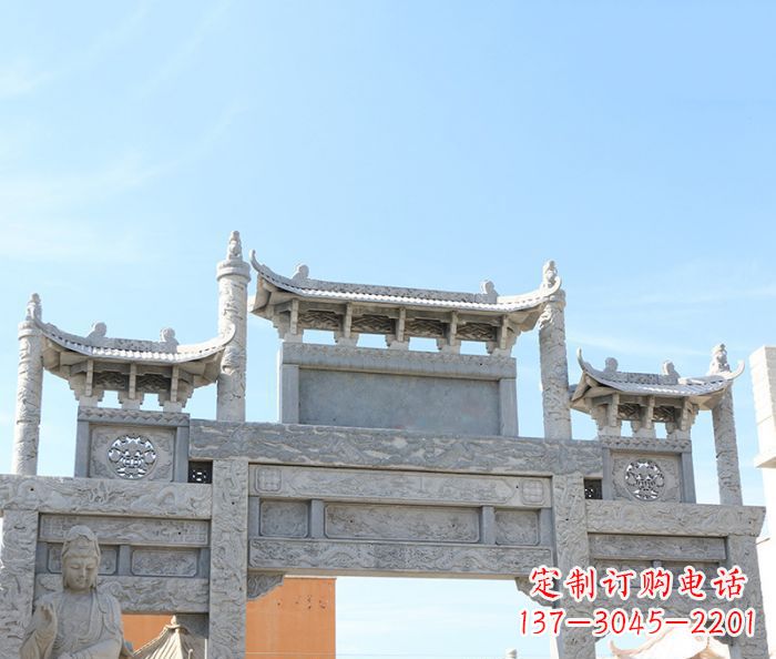 广州三门道路牌坊石雕 (4)