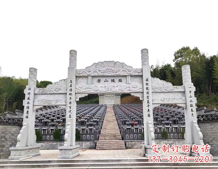 广州精致雕刻的三门石牌坊雕塑