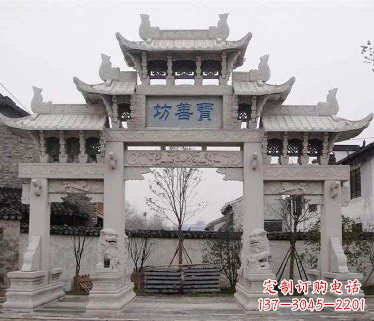 广州领雕塑:精美石牌坊石雕艺术品
