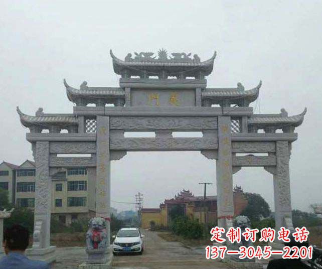 广州三门五楼仿古牌坊石雕