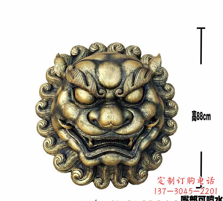 广州领雕品质狮子头铜雕