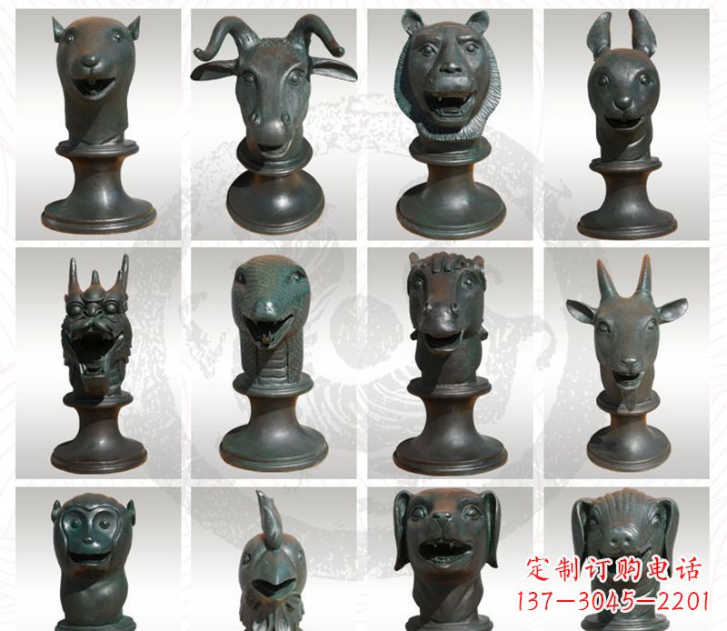 广州十二生肖兽首铜雕塑
