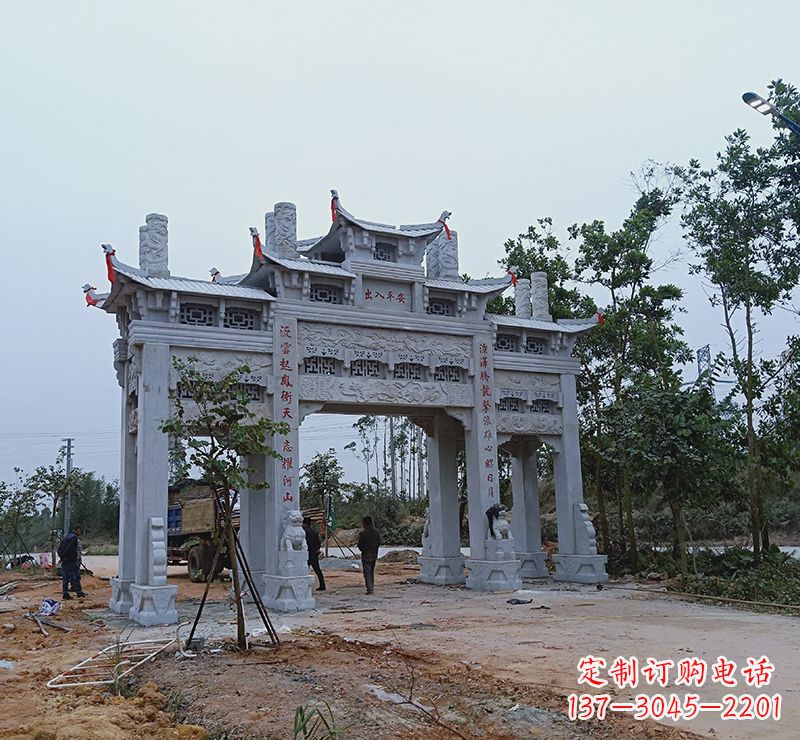 广州领雕塑专业定制仿古牌坊雕塑,拥有多年专业…