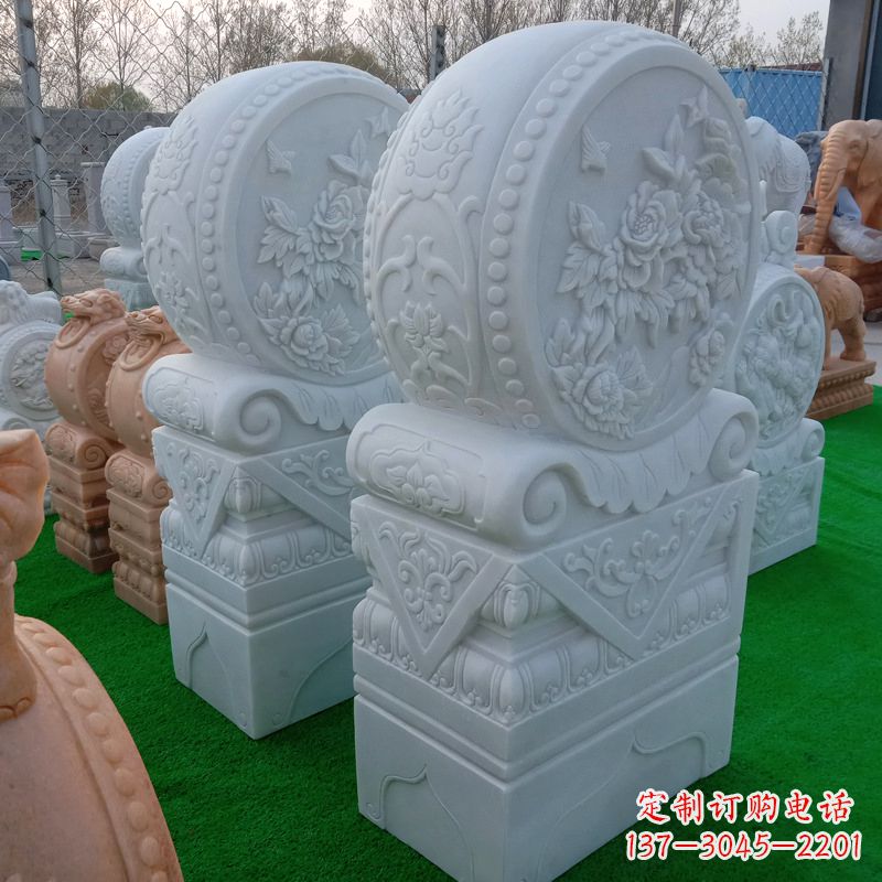 广州石雕方柱门墩雕塑,精美无穷