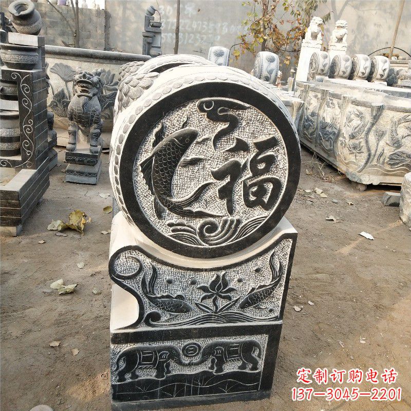 广州石雕仿古抱鼓门墩