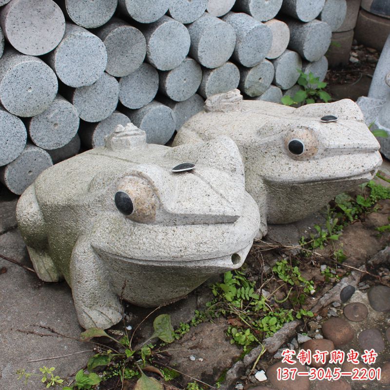 广州石雕青蛙喷水雕塑