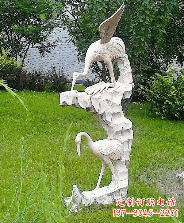 广州石雕仙鹤鲤鱼