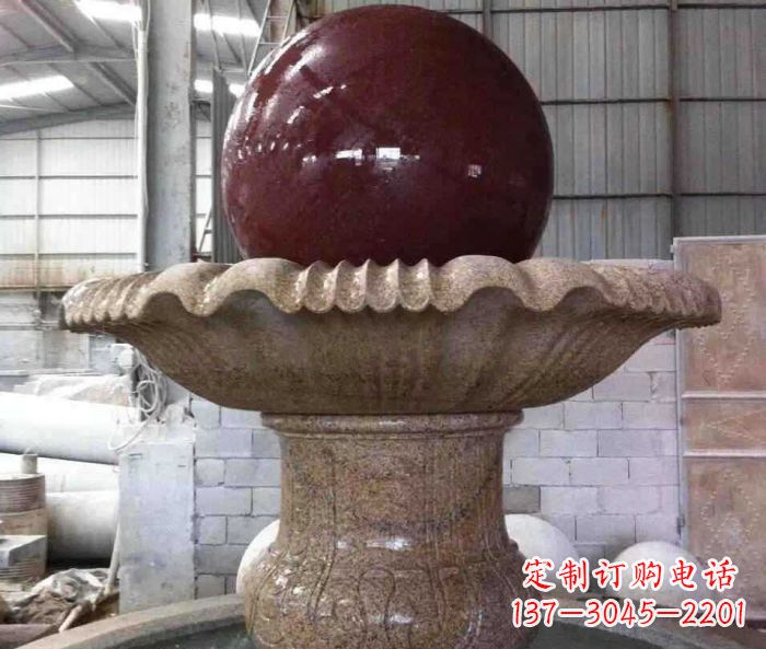 广州石来运转小型风水球喷泉石雕 (2)