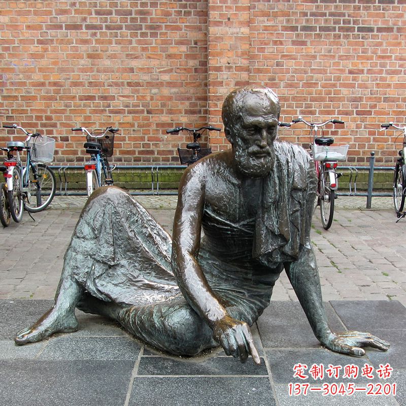 广州世界名人古希腊著名物理学家阿基米德铜雕塑像广场人物雕塑