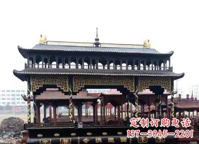 广州双层方形铜香炉