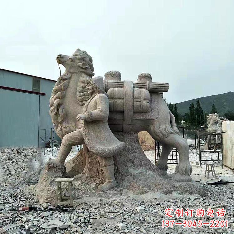 广州丝绸之路骆驼情景石雕