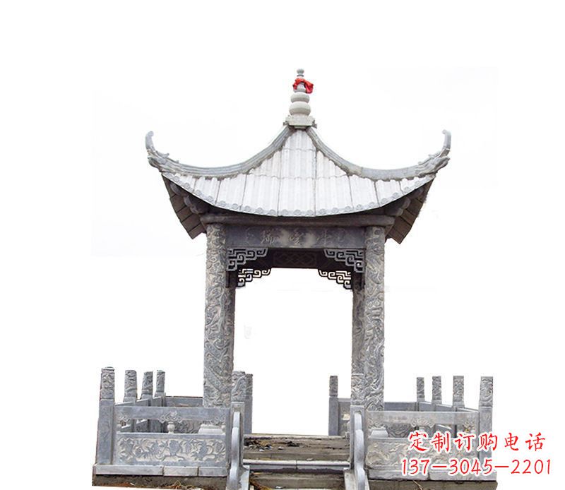 广州四角仿古石凉亭石雕