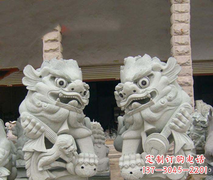 广州寺庙景观南方狮子石雕 (2)