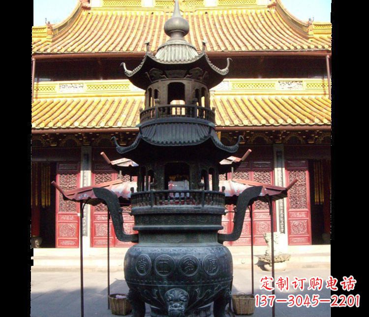 广州寺庙景观香炉铜雕