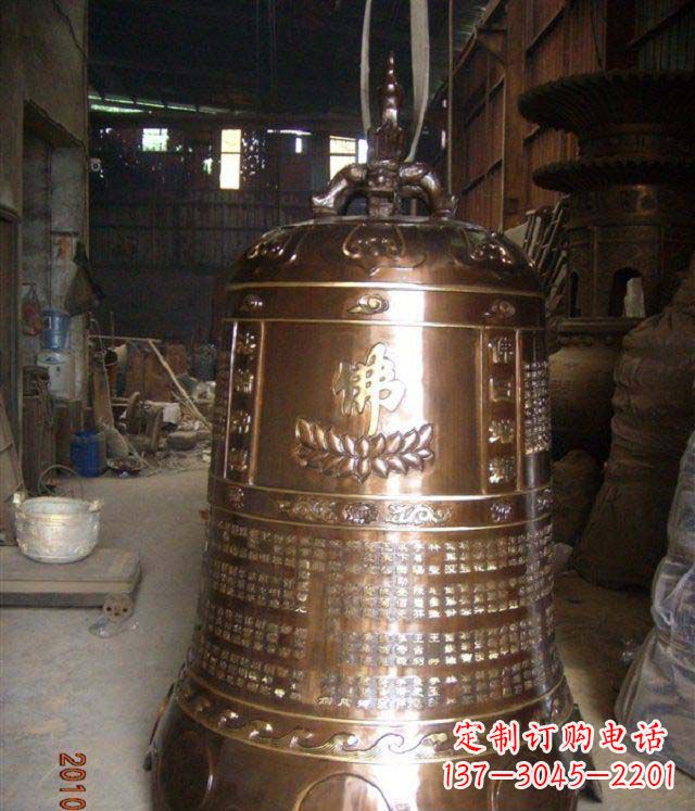 广州寺庙铸铜钟铜雕
