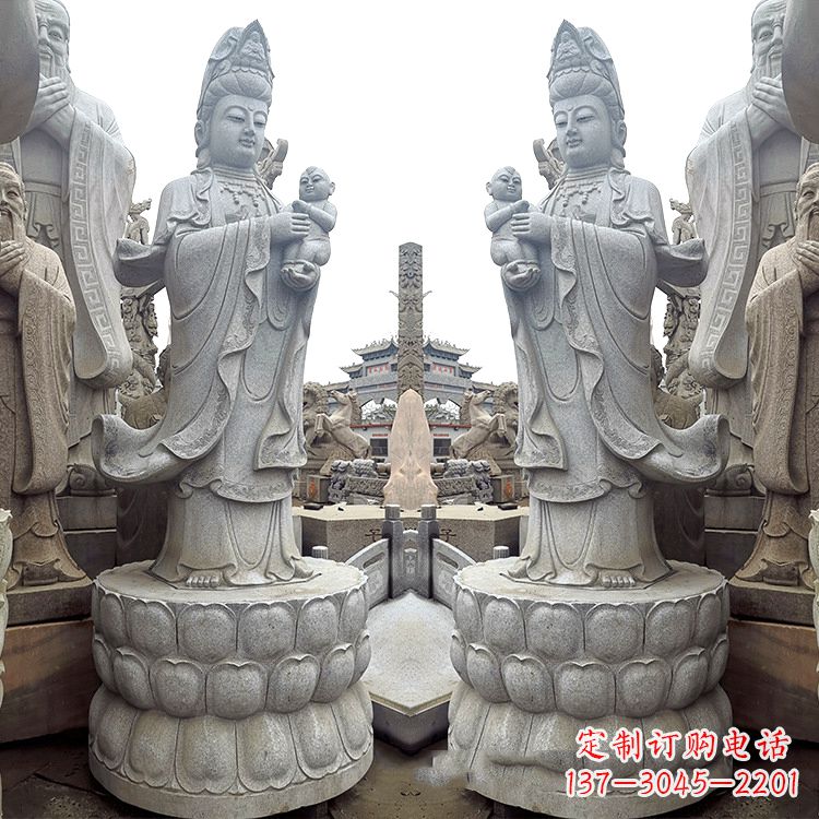 广州送子观音青石雕塑