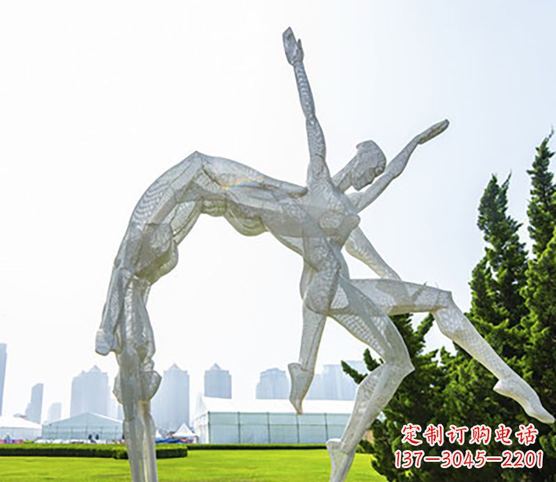 广州体操运动员不锈钢雕塑