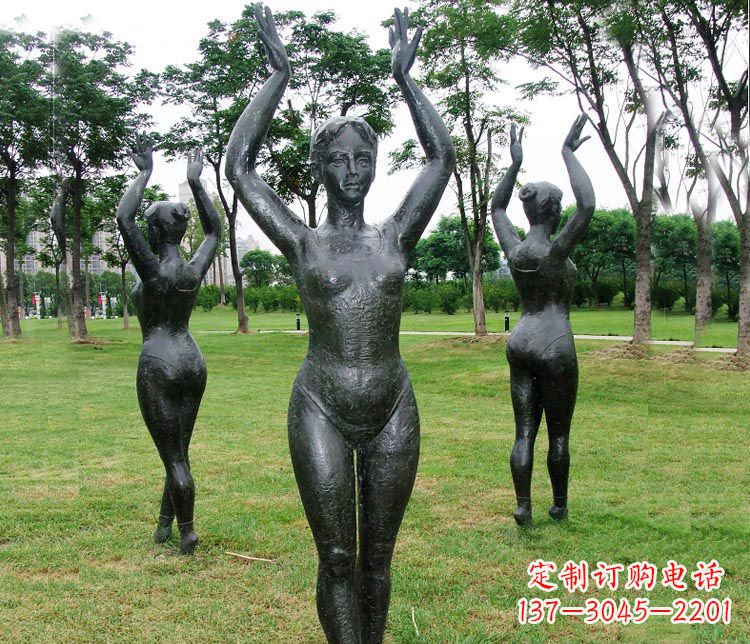 广州跳芭蕾舞的女孩铜雕