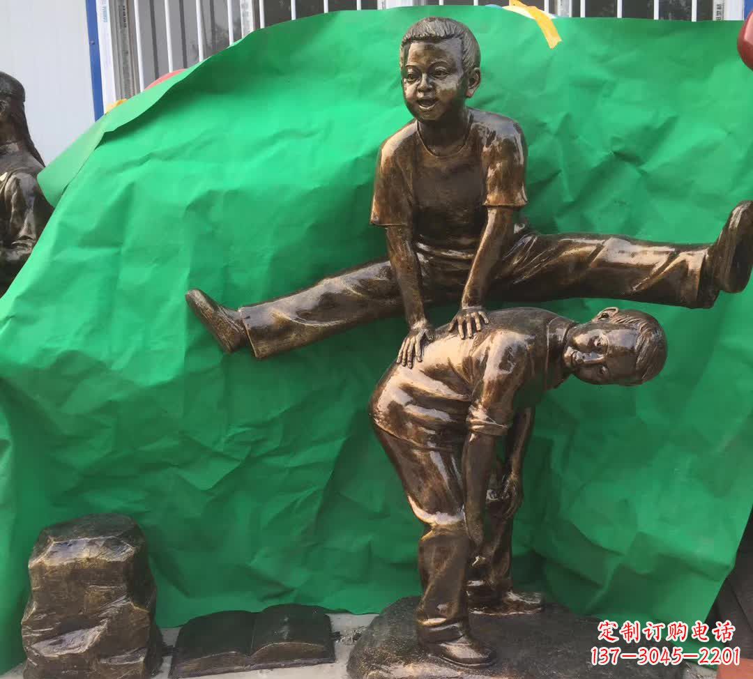 广州跳马儿童铜雕