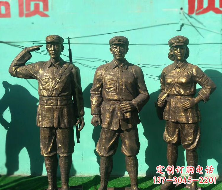 广州铜雕八路军战士雕塑