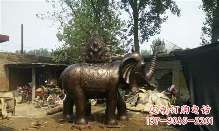 广州铜雕大象平安吉祥公园动物雕塑