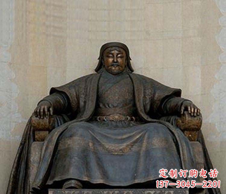 广州铜雕大型成吉思汗雕塑