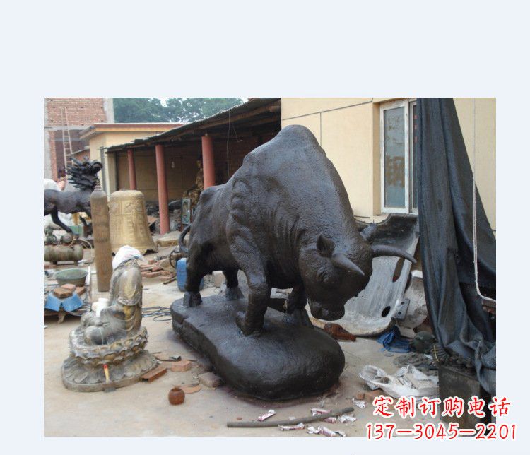 广州铜雕广场水牛动物雕塑