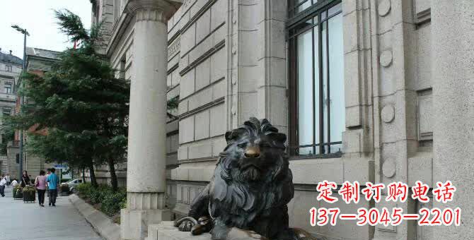 广州铜雕跪姿狮子