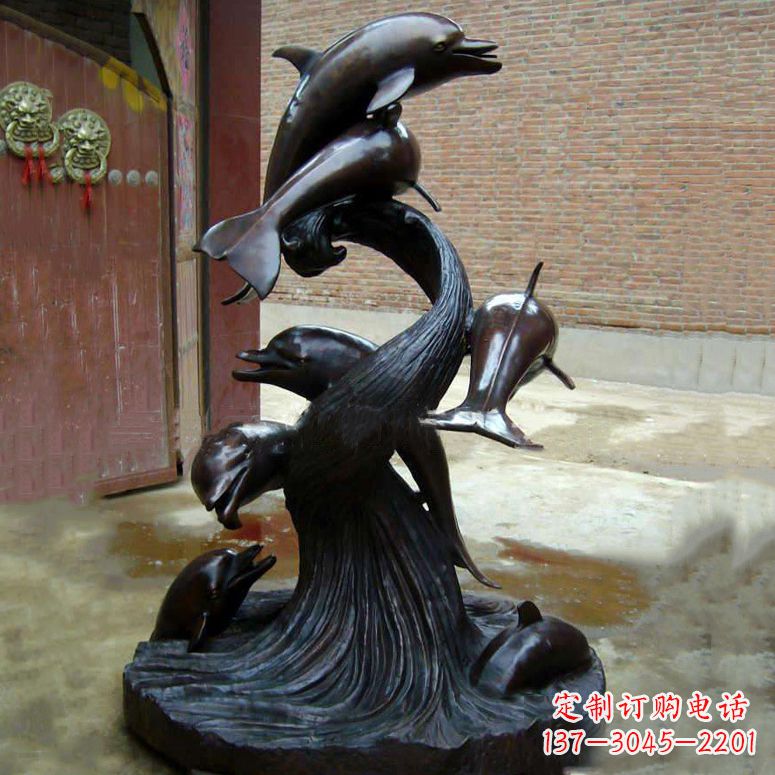 广州铜雕海豚景观雕塑