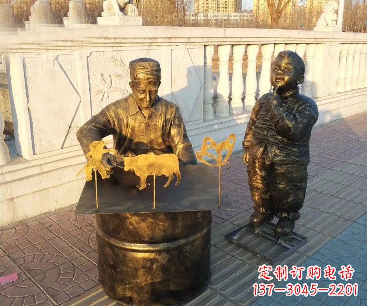 广州铜雕画糖人的人物