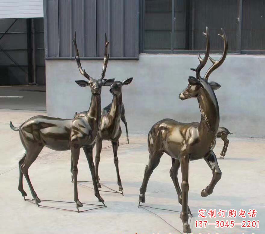 广州铜雕鹿群雕塑