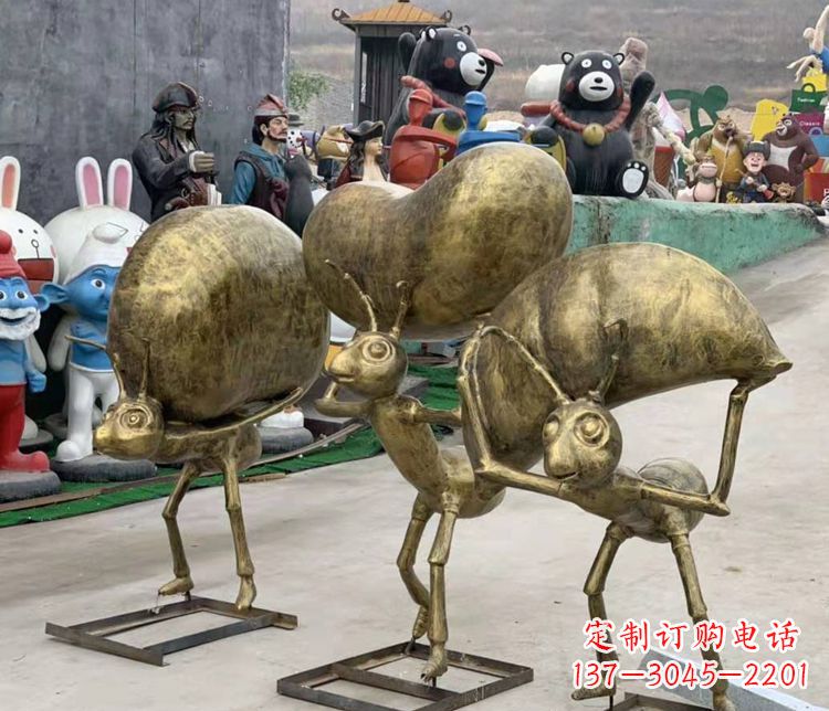广州铜雕蚂蚁搬家雕塑