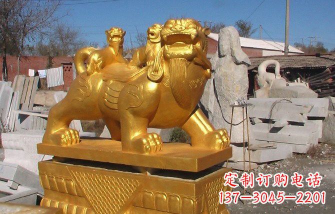 广州铜雕母子貔貅