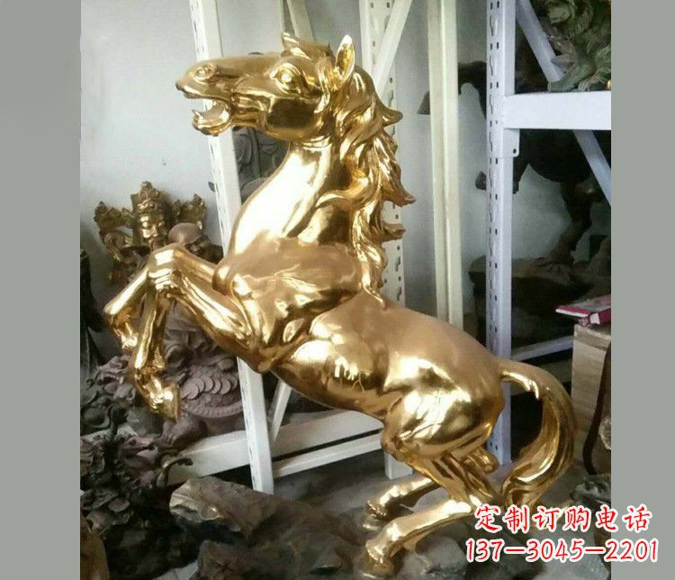 广州铜雕商场招财动物马雕塑 (2)