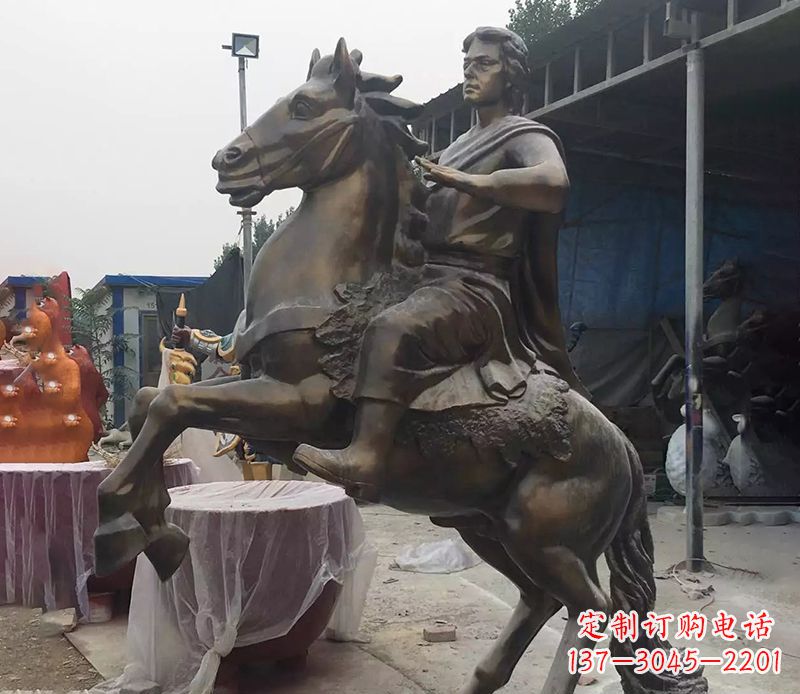 广州铜雕现代骑马人物公园景观