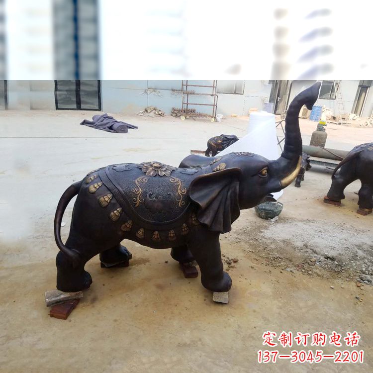 广州铜雕小象雕塑摆件