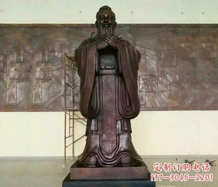 广州铜雕校园孔子文化雕塑摆件 (2)