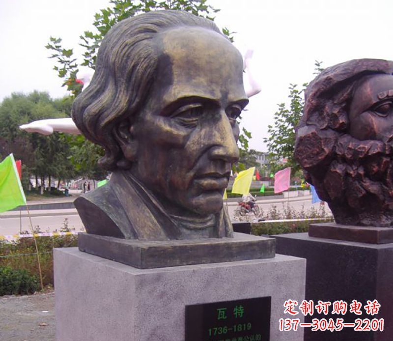 广州瓦特胸像名人铜雕