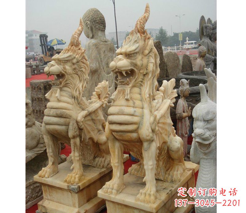 广州晚霞红独角兽雕塑