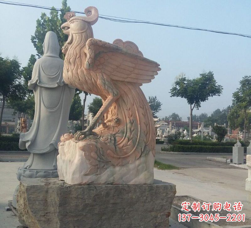 广州晚霞红凤凰石雕