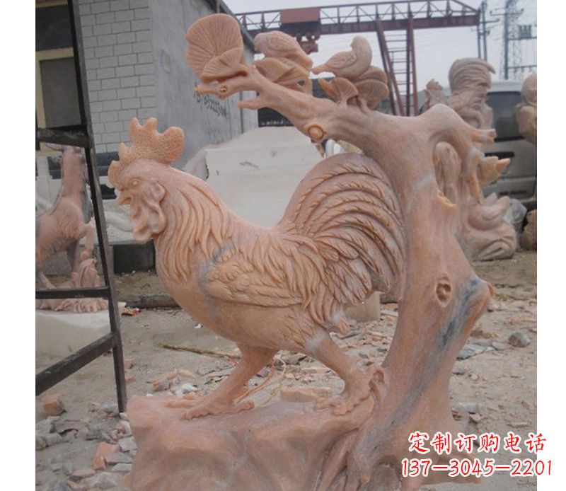 广州晚霞红公鸡雕塑